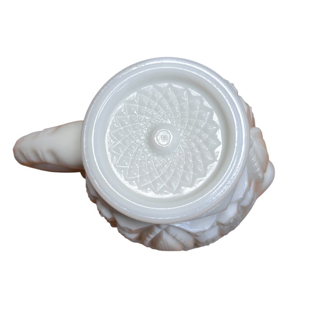 Vintage McKee Glass Company Milk Glass Toltec Creamer Pitcher White Cottage - Picture 3 of 4
